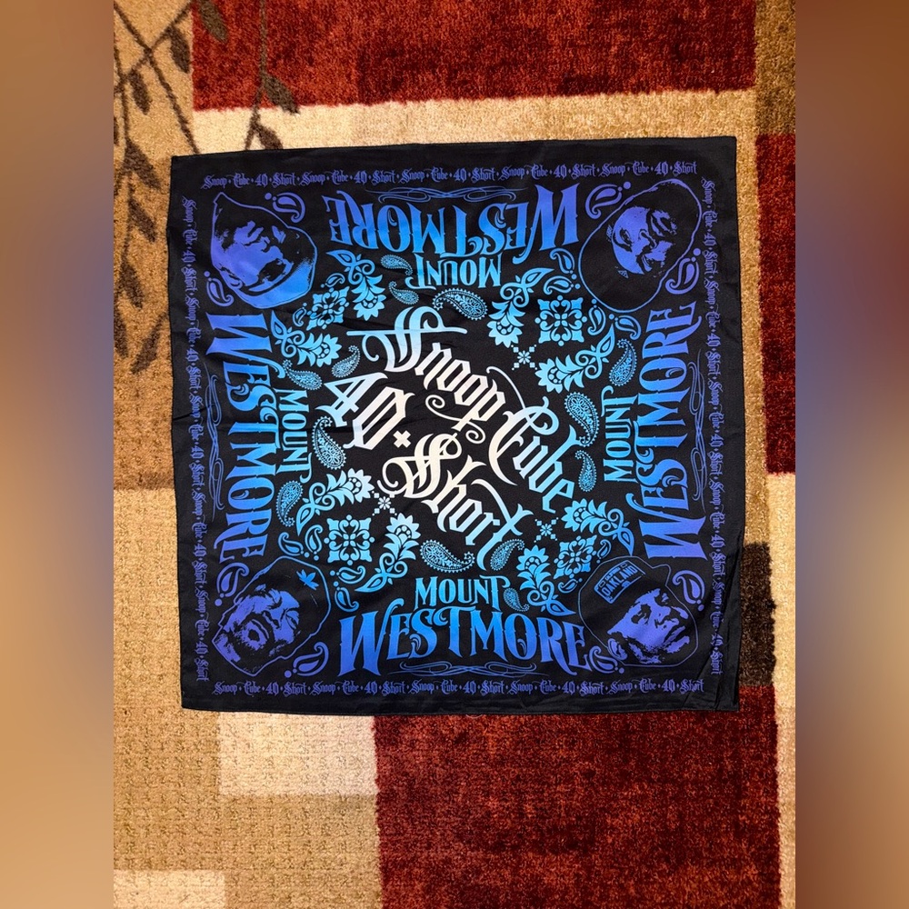 Mount Westmore Blue and Black Bandana- New